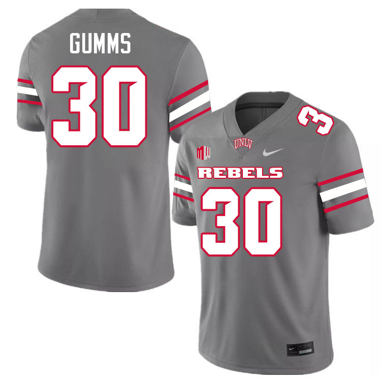 #30 Var'keyes Gumms UNLV Rebels College Football Jersey Stitched-Grey